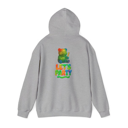 Hoodie — Colorful 'Let's Party' Gummy Bear Graphic Hoodie