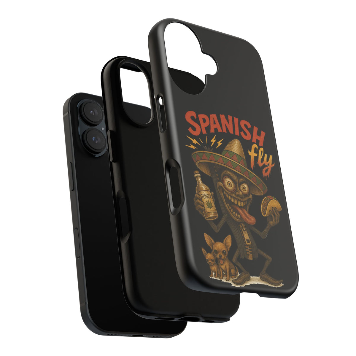 Spanish Fly Tough Phone Case — Retro Skull Sombrero Design