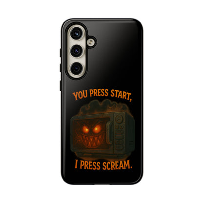 Phone Case — "You Press Start, I Press Scream" Spooky Retro Game Controller Design