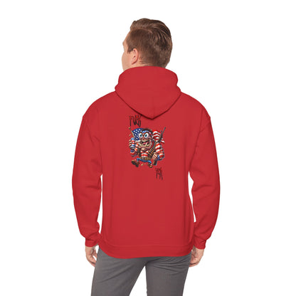 Patriotic Monster Hoodie - Funny USA Flag Character Back Graphic