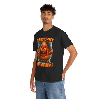 Angry Candy Corn I'm Not Sweet I'm Spite in Stripes T-Shirt