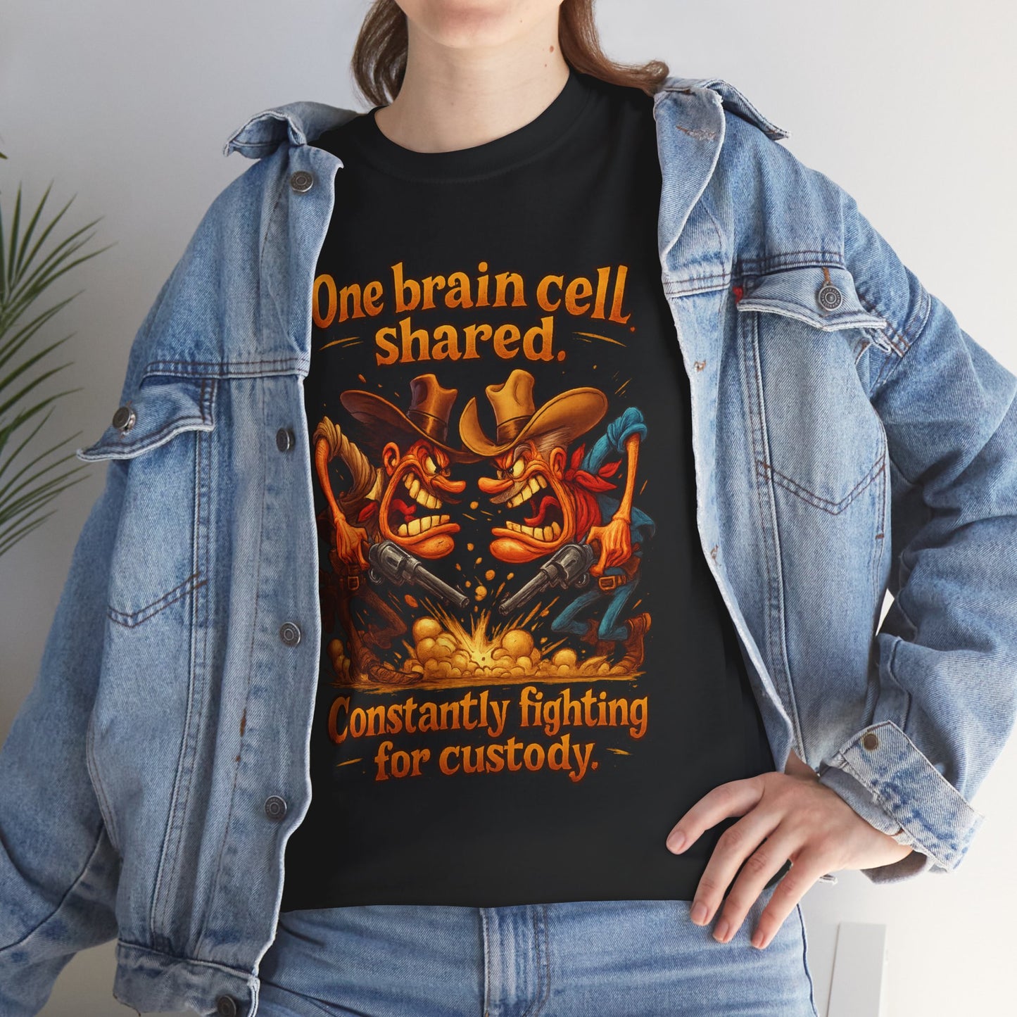 One Brain Cell Shared T-Shirt | Cartoon Dinosaurs Arguing