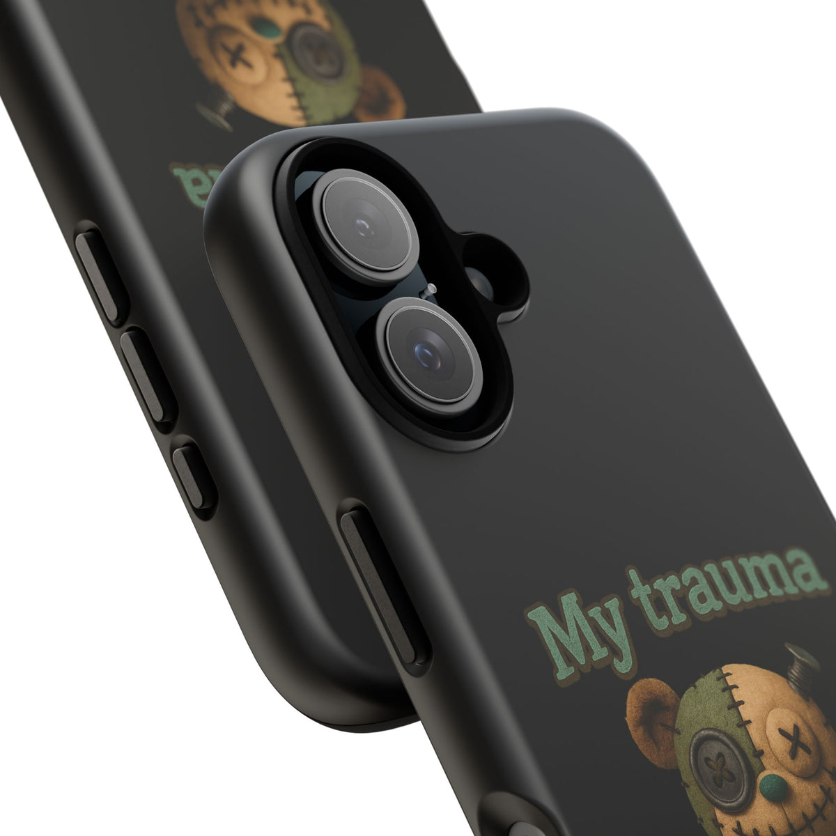 Phone Case — 'My Trauma Runs on AA Batteries' Creepy Voodoo Teddy Protective Cover