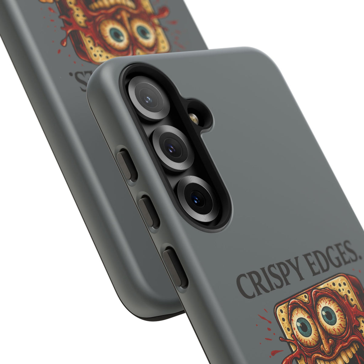 Phone Case — "Crispy Edges. Murder Center." Horror Toast Graphic
