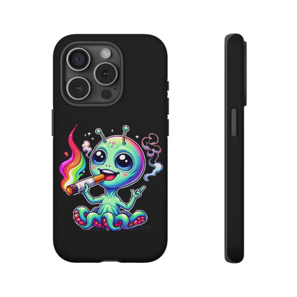 Alien Smoking Rainbow Joint Phone Case — Cute Psychedelic Cannabis iPhone Cover