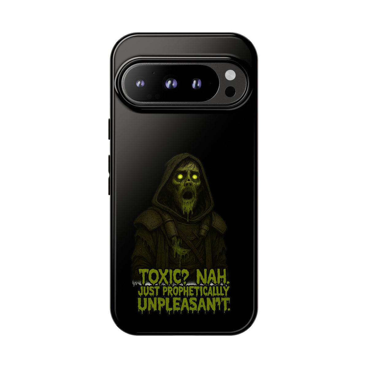 Phone Case — 'Toxic? Nah, Just Prophetically Unpleasant' Neon Grim Reaper Protective Cover