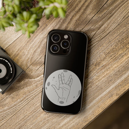Spock Live Long Phone Case — Vulcan Salute Moon Graphic