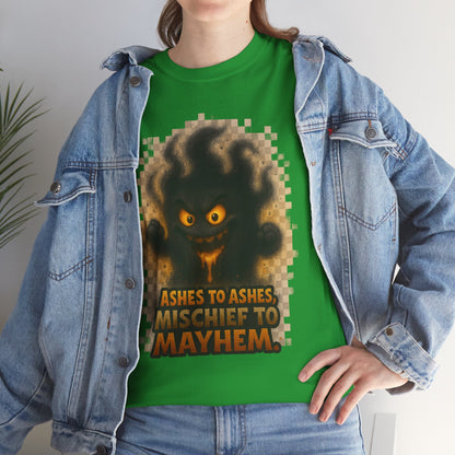 Ashes to Ashes Mischief to Mayhem T-Shirt | Halloween spooky design