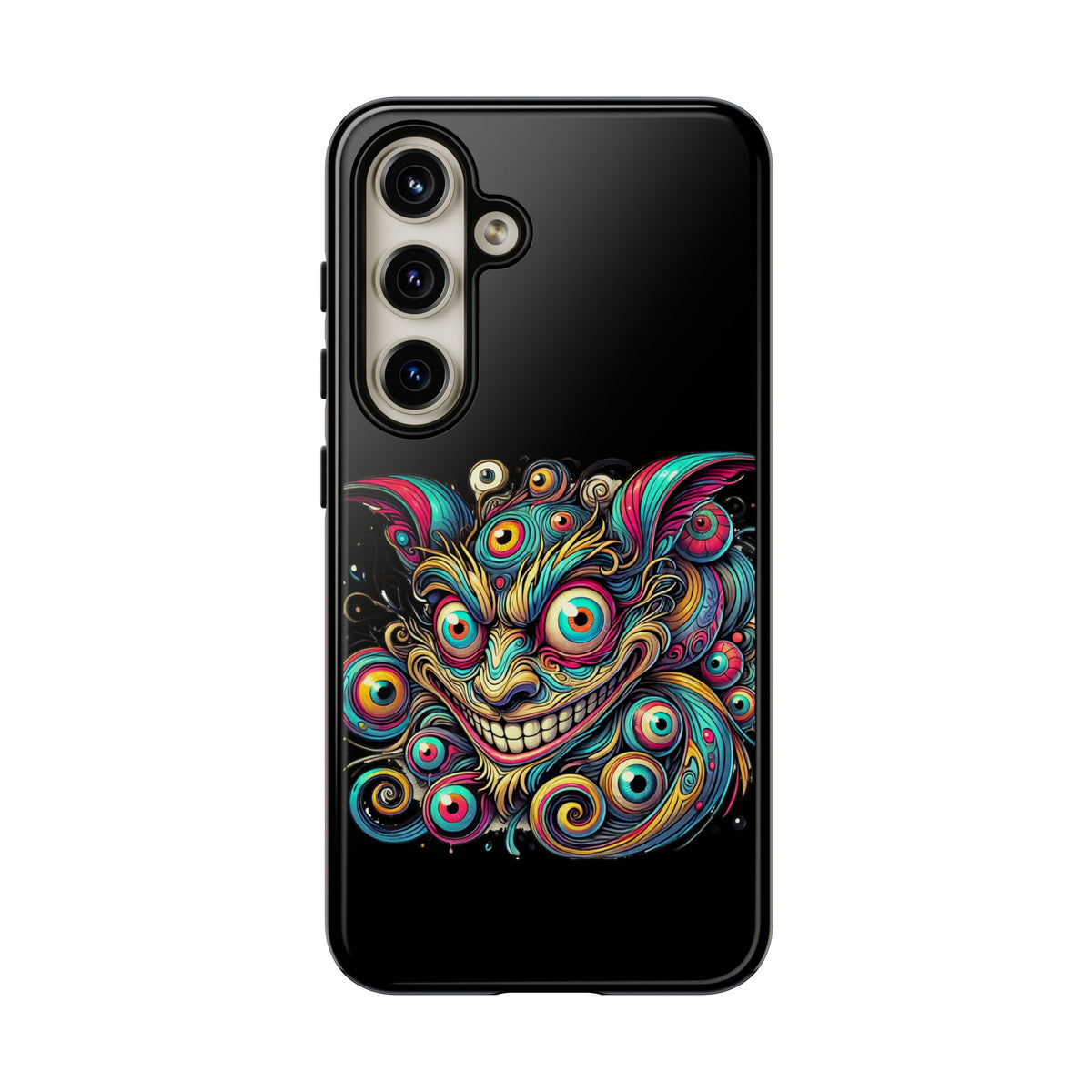 Psychedelic Mischief Phone Case — Colorful Grinning Monster Design