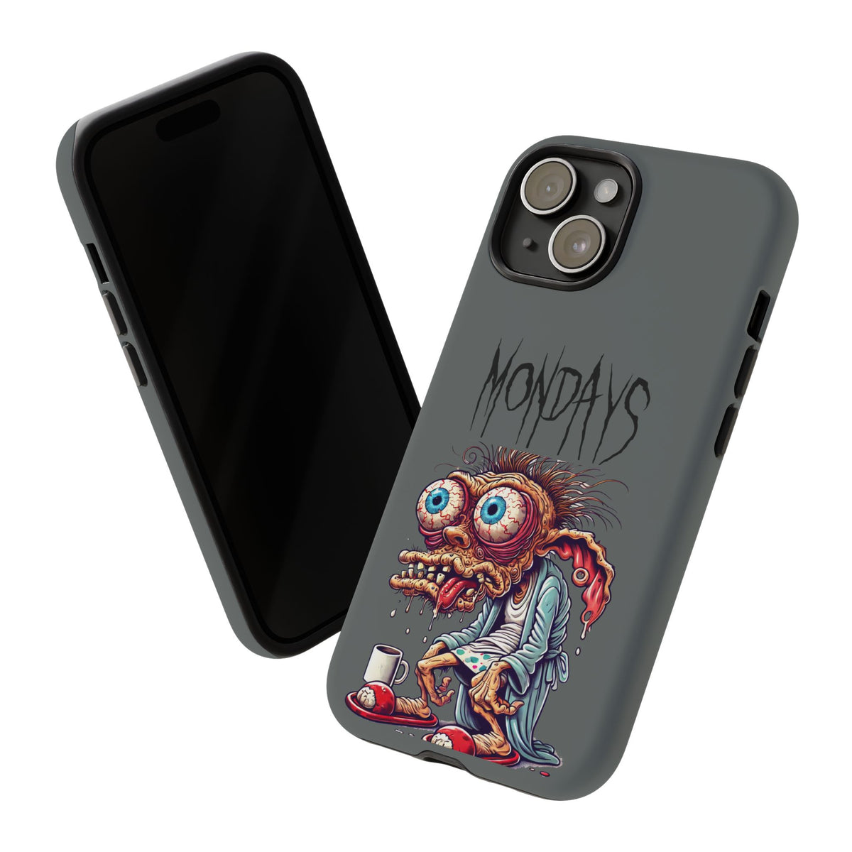 Mondays Zombie Character Phone Case – Funny Groggy Coffee Phone Cover