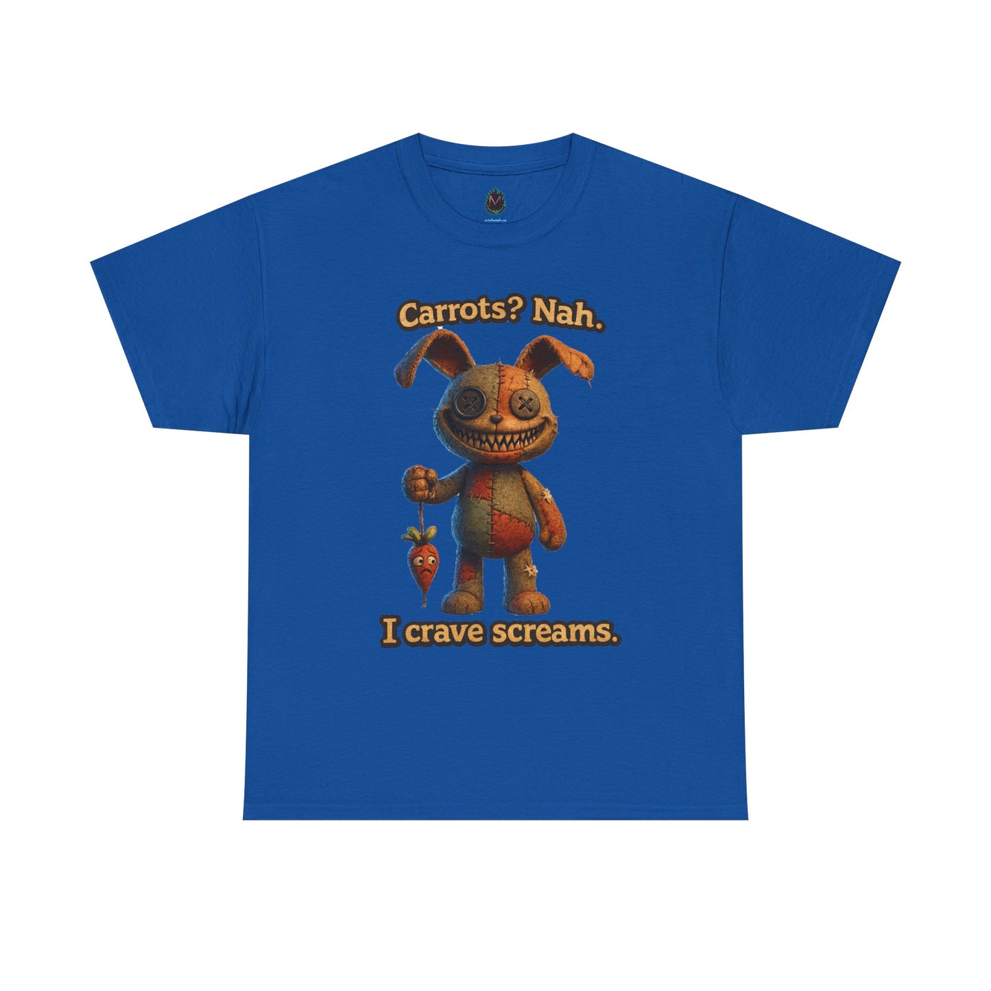 Creepy Bunny Holding Carrot Tee | I Crave Screams Horror Shirt