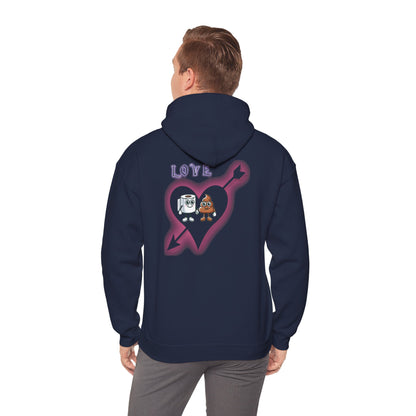 Cute Toilet Paper & Poop Heart Hoodie — Funny Bathroom Couple Graphic Sweatshirt
