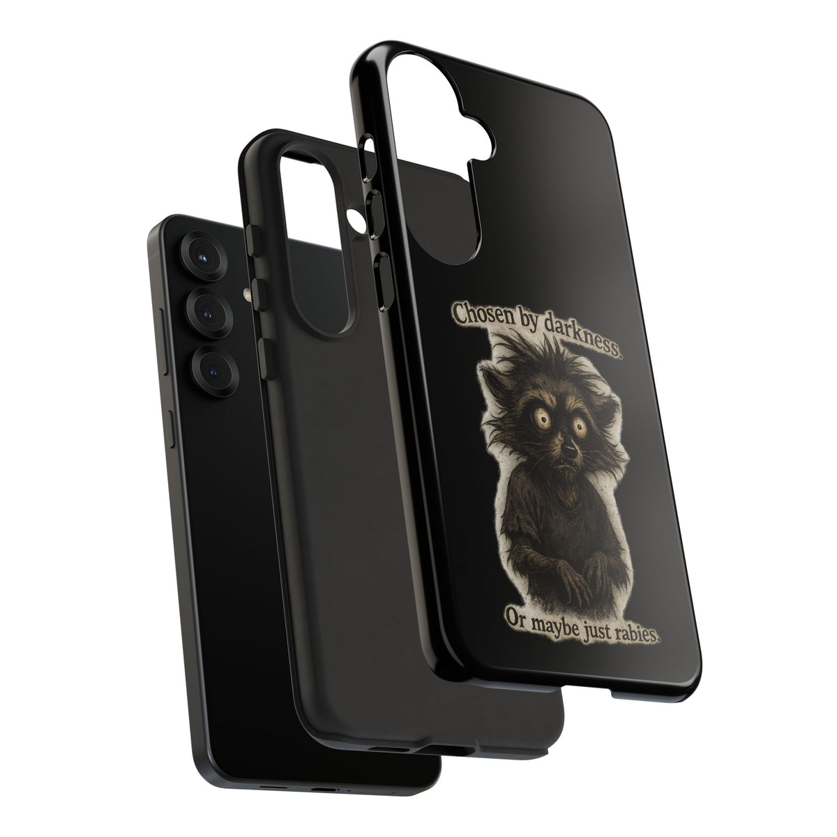 Phone Case - "Chosen by Darkness (Or Maybe Just Rabies)" Cute Creepy Retro Creature Protective Case