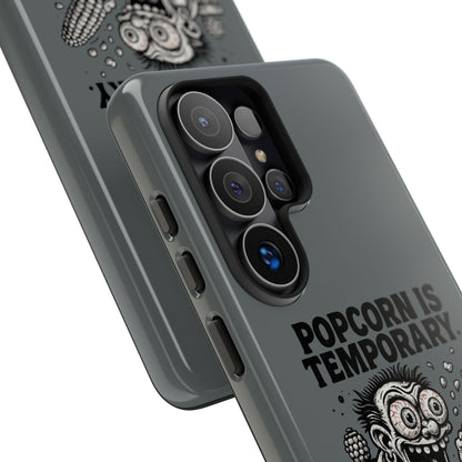 Phone Case — "Popcorn Is Temporary, Corn Is Eternal" Retro Zombie Corn Design