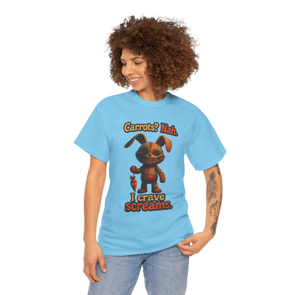 Creepy Bunny Plush I Crave Screams T-Shirt | Halloween Horror Tee