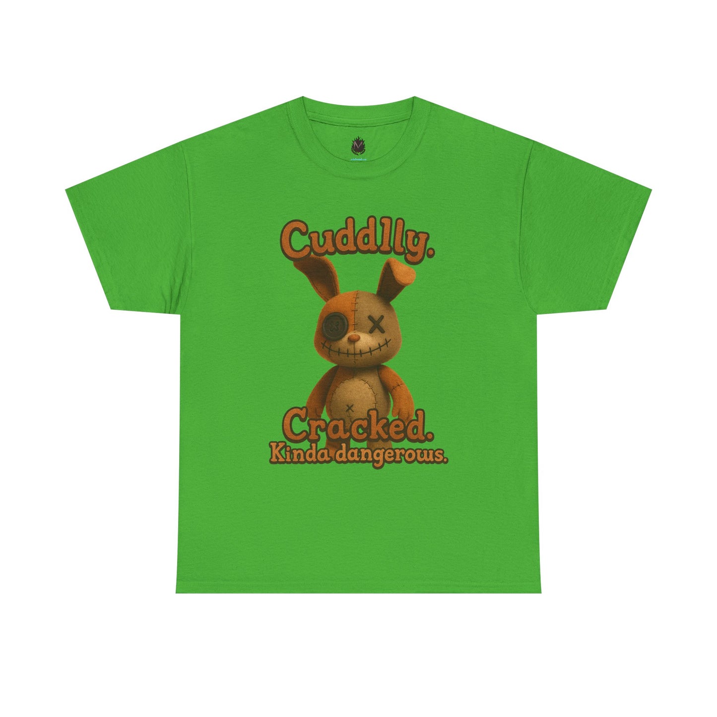 T‑Shirt — "Cuddly. Cracked. Kinda dangerous." Distressed Bunny Graphic Tee