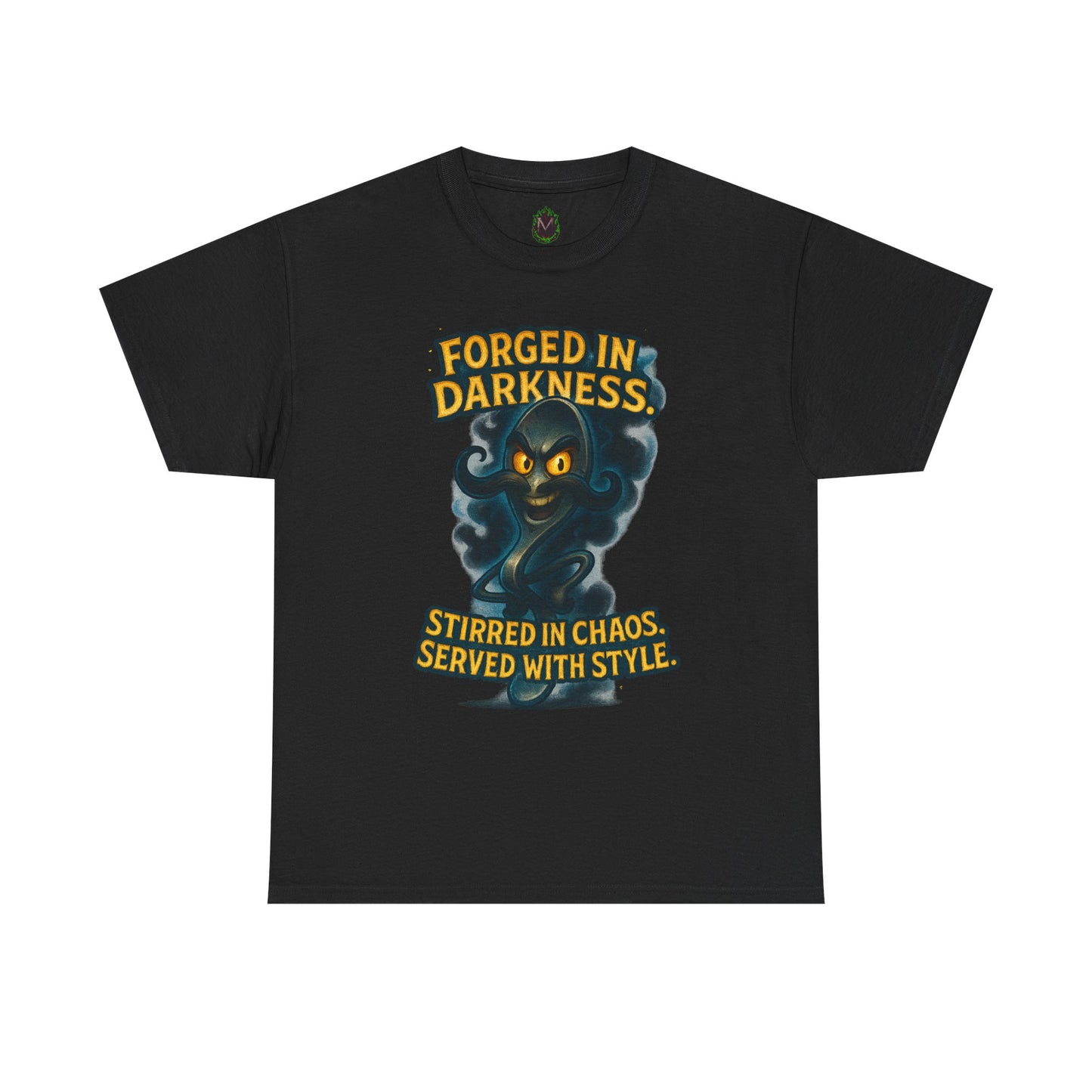 Forged in Darkness cat spirit T-Shirt | Stirred in Chaos illustrated tee