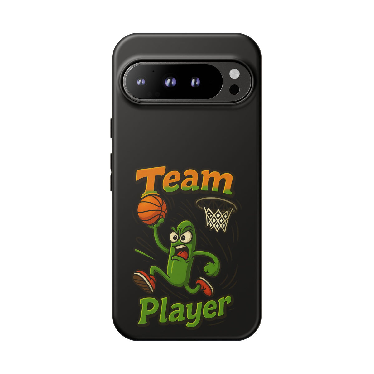 Team Player Basketball Phone Case — Cute Cartoon Pickle Dunk Phone Cover