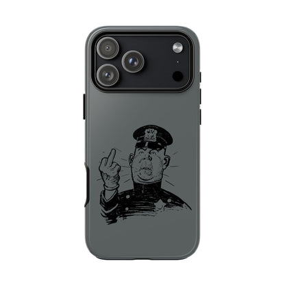 Vintage Cop Middle Finger Phone Case — Edgy Retro iPhone Protective Cover