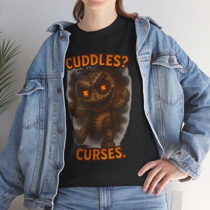 Cuddles? Curses. bear graphic tee | T-Shirt