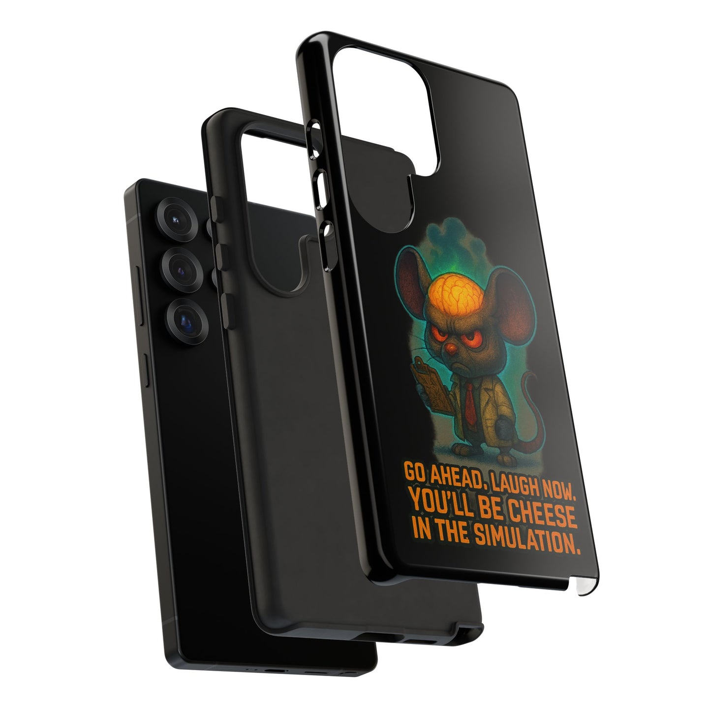 Phone Case — 'You'll Be Cheese in the Simulation' Angry Detective Mouse Graphic
