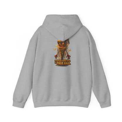Demon "Page 666" Graphic Hoodie — Spooky Gothic Horror Pullover