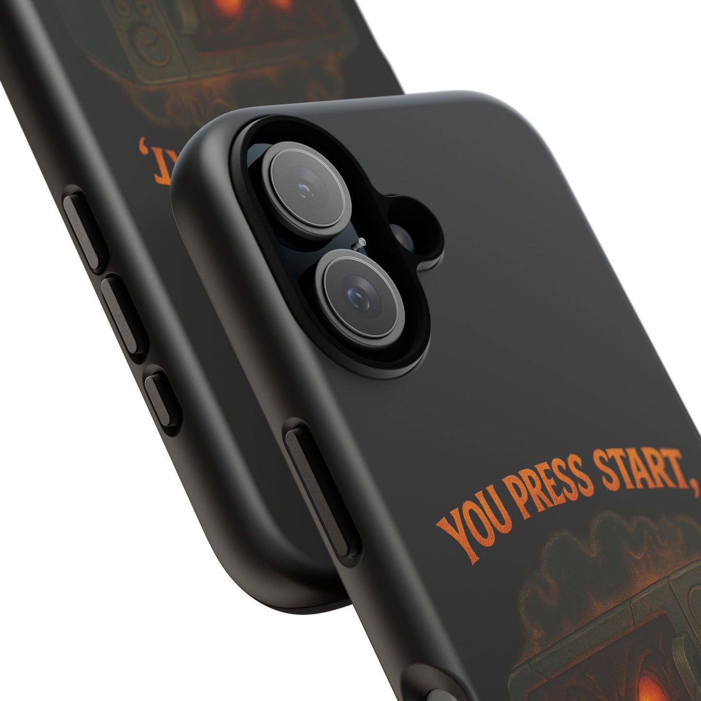 Phone Case — "You Press Start, I Press Scream" Spooky Retro Game Controller Design