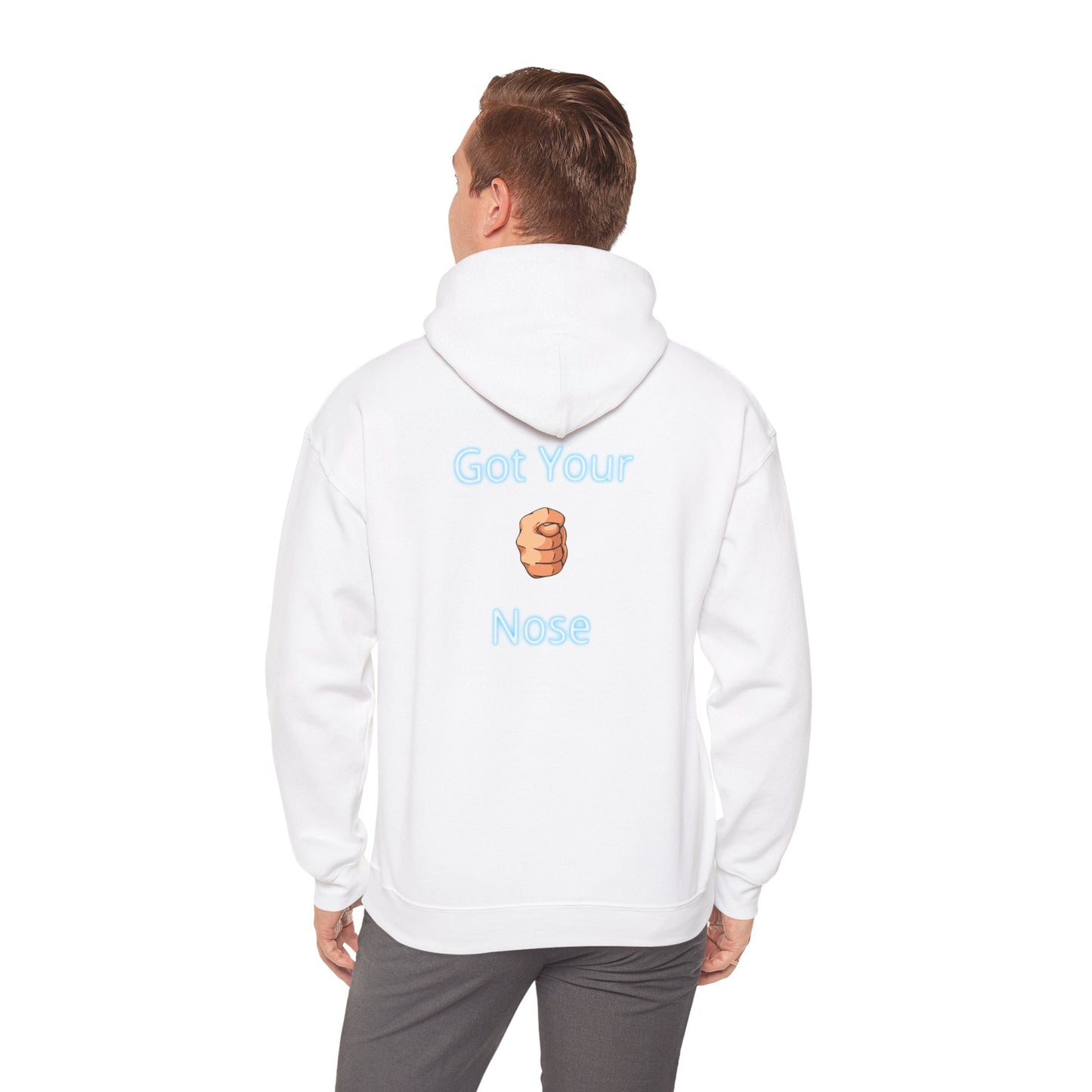 Got Your Nose Hoodie — Playful Baby-Grab Back Print Pullover