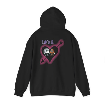 Cute Toilet Paper & Poop Heart Hoodie — Funny Bathroom Couple Graphic Sweatshirt