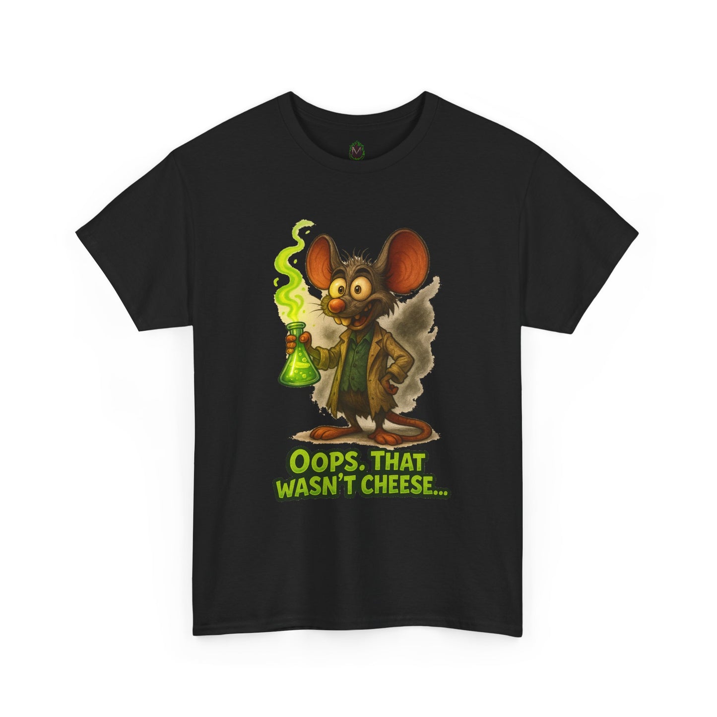 Oops That Wasn't Cheese mouse scientist T-Shirt | funny lab rat design