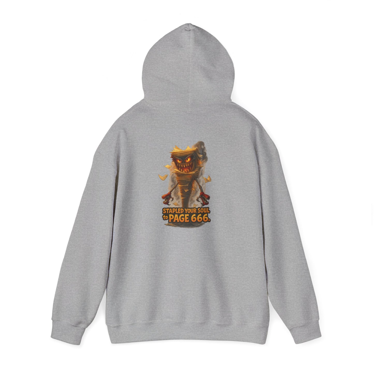 Demon "Page 666" Graphic Hoodie — Spooky Gothic Horror Pullover