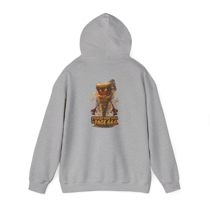Demon "Page 666" Graphic Hoodie — Spooky Gothic Horror Pullover