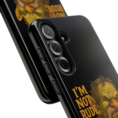 Phone Case — "I'm Not Rude, You're Just Exhausting" Grumpy Goblin Protective Cover