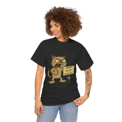 Protest Cat Unisex Heavy Cotton Tee, Funny Cat T-Shirt, Cat Lover Gift, Animal