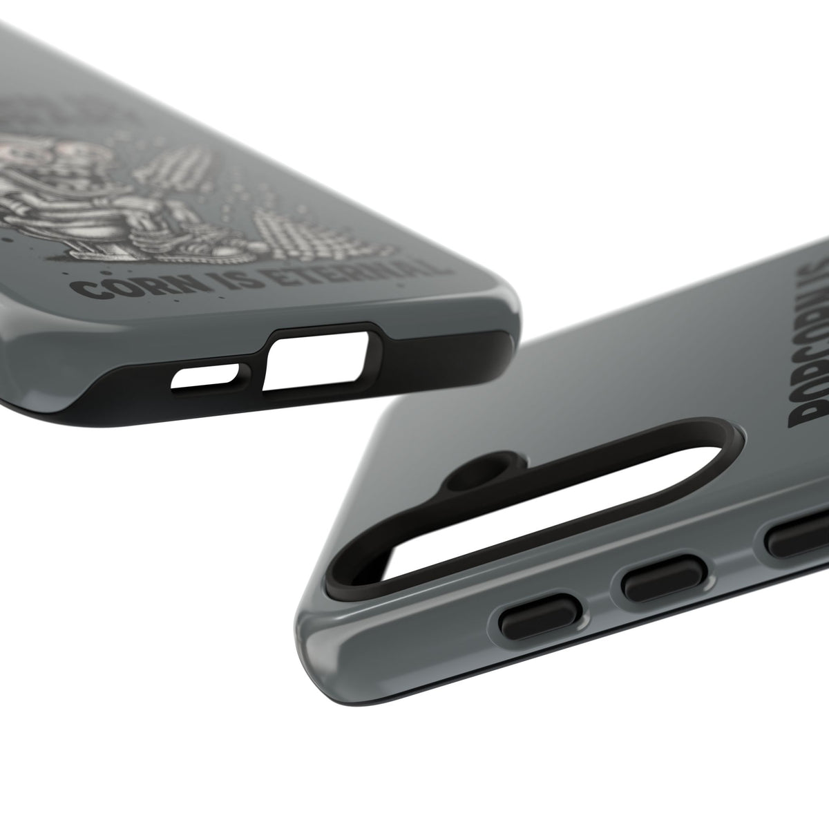 Phone Case — "Popcorn Is Temporary, Corn Is Eternal" Retro Zombie Corn Design