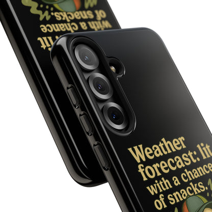 Phone Case — "Weather Forecast: Lit with a Chance of Snacks" Retro Graphic
