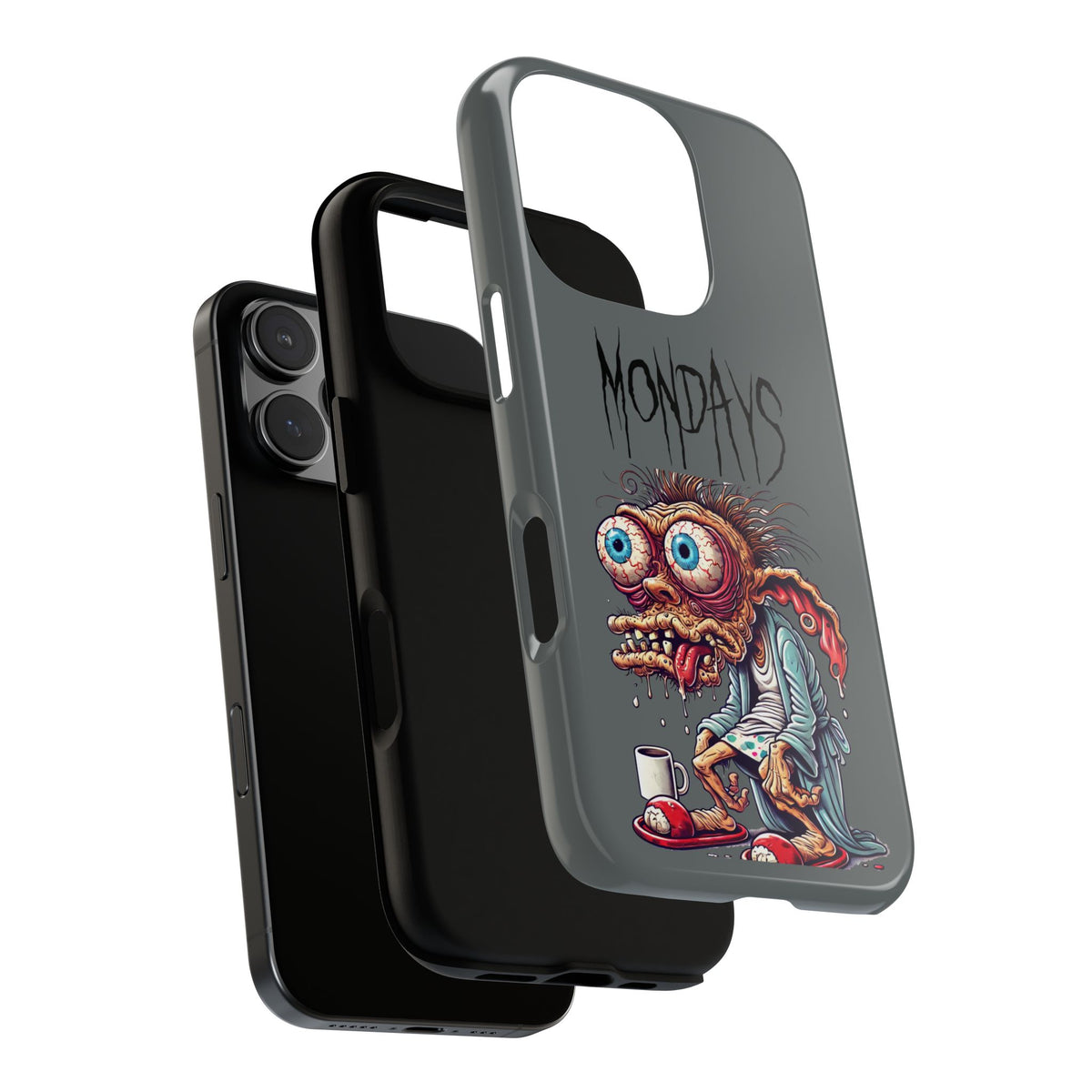 Mondays Zombie Character Phone Case – Funny Groggy Coffee Phone Cover