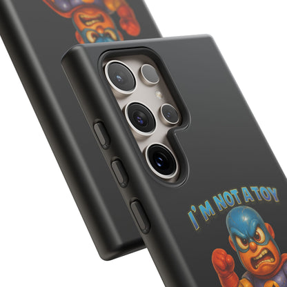 Phone Case — "I'm Not a Toy, I'm a Weaponized Tantrum" Cartoon Superhero Design