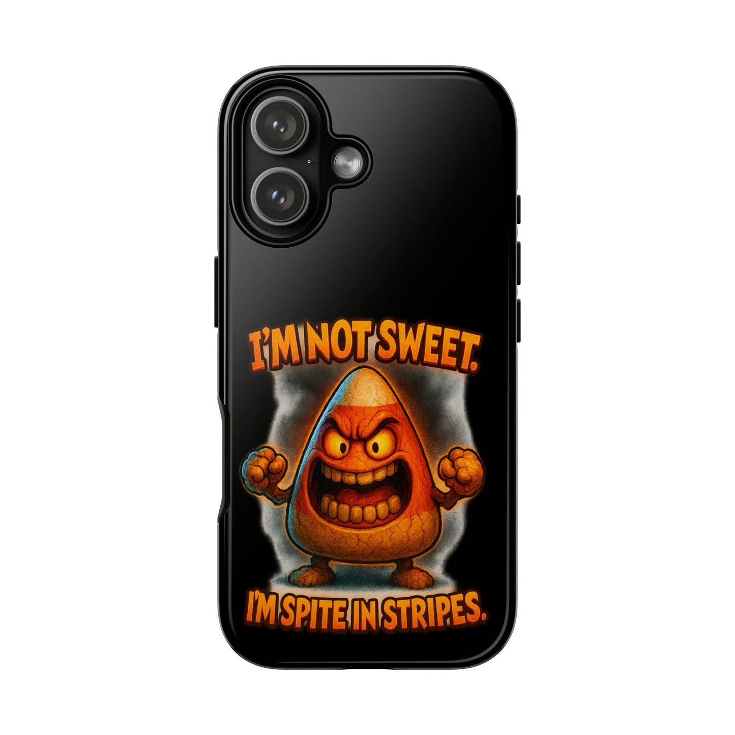 Phone Case — "I'm Not Sweet, I'm Spite in Stripes" Candy Monster Design