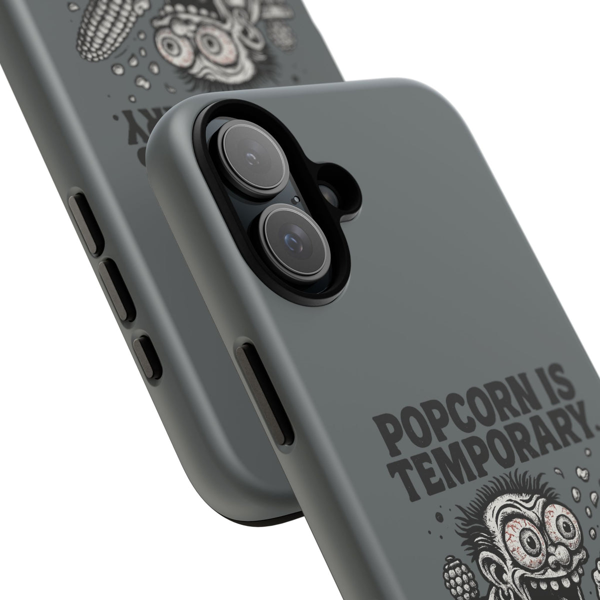 Phone Case — "Popcorn Is Temporary, Corn Is Eternal" Retro Zombie Corn Design
