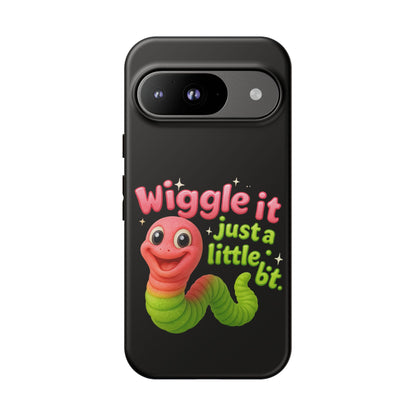 Wiggle It Worm Phone Case — Cute Pink & Green Cartoon iPhone Cover