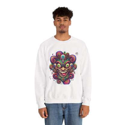 Hypnotic Swirl Face Crewneck Sweatshirt
