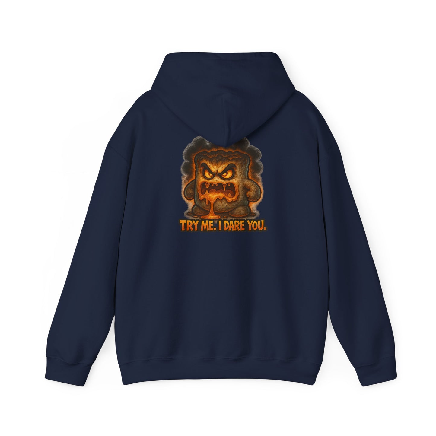 Angry Marshmallow Hoodie - "Try Me I Dare You" Graphic Hooded Sweatshirt