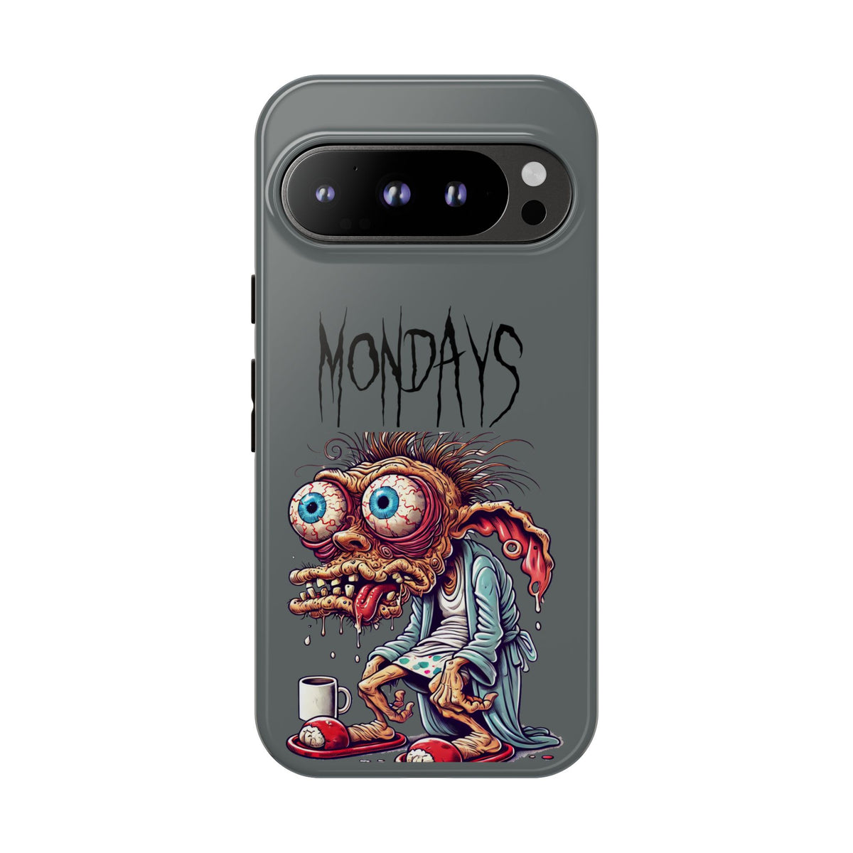 Mondays Zombie Character Phone Case – Funny Groggy Coffee Phone Cover