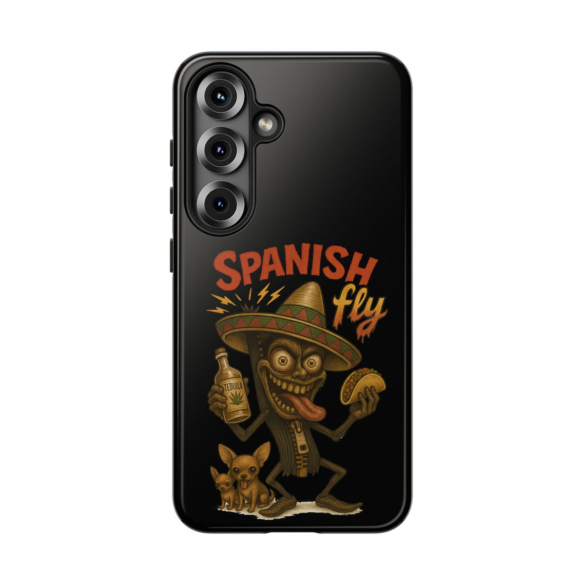 Spanish Fly Tough Phone Case — Retro Skull Sombrero Design