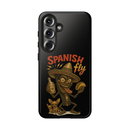 Spanish Fly Tough Phone Case — Retro Skull Sombrero Design