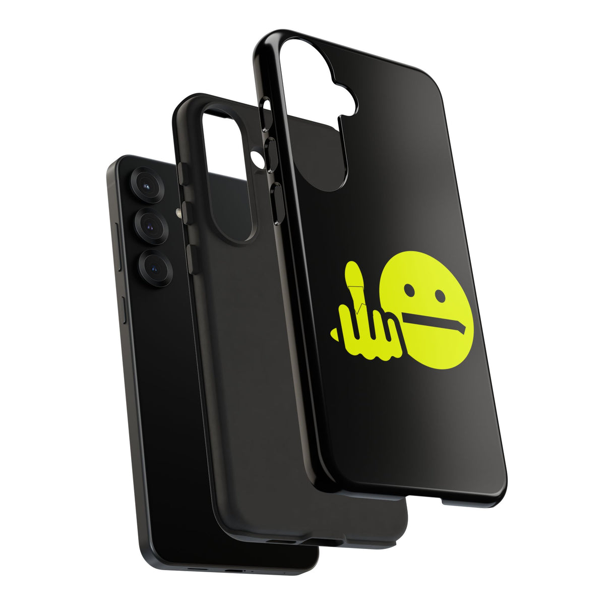 Phone Case — Neon Middle Finger Emoji Graphic