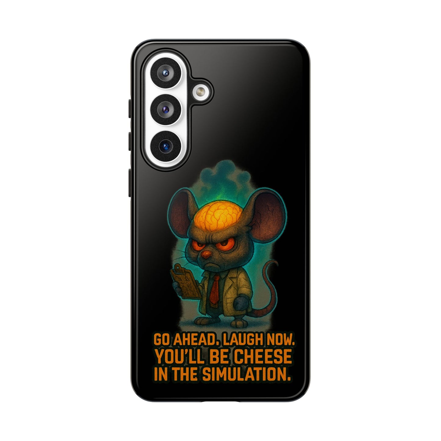 Phone Case — 'You'll Be Cheese in the Simulation' Angry Detective Mouse Graphic