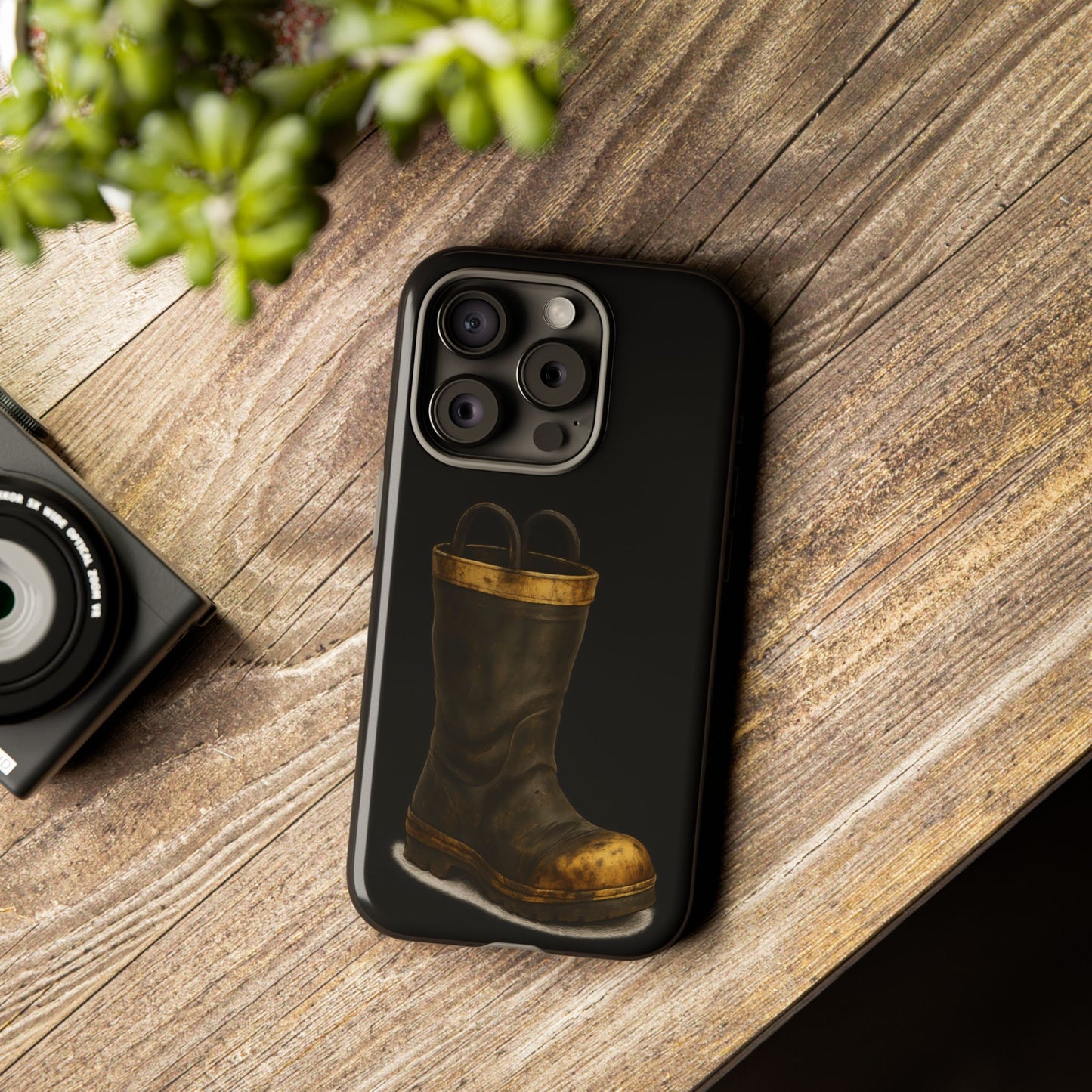 Vintage Fire Boot Phone Case — Rugged Protective iPhone Cover