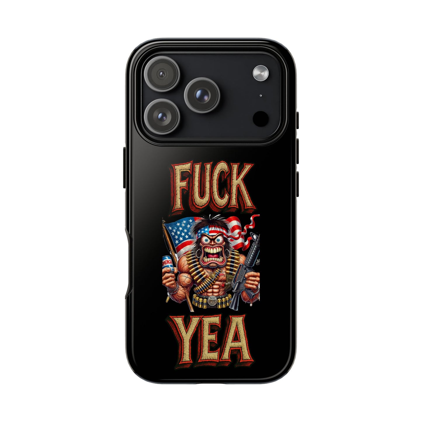 Phone Case — "FUCK YEA" Patriotic Skeleton Soldier Graphic